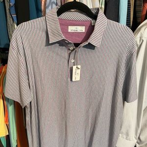 (New) Whisper Knits Men’s Polo / Striped / Large
